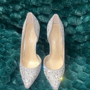 Betsey Johnson Sparkling Silver Heels